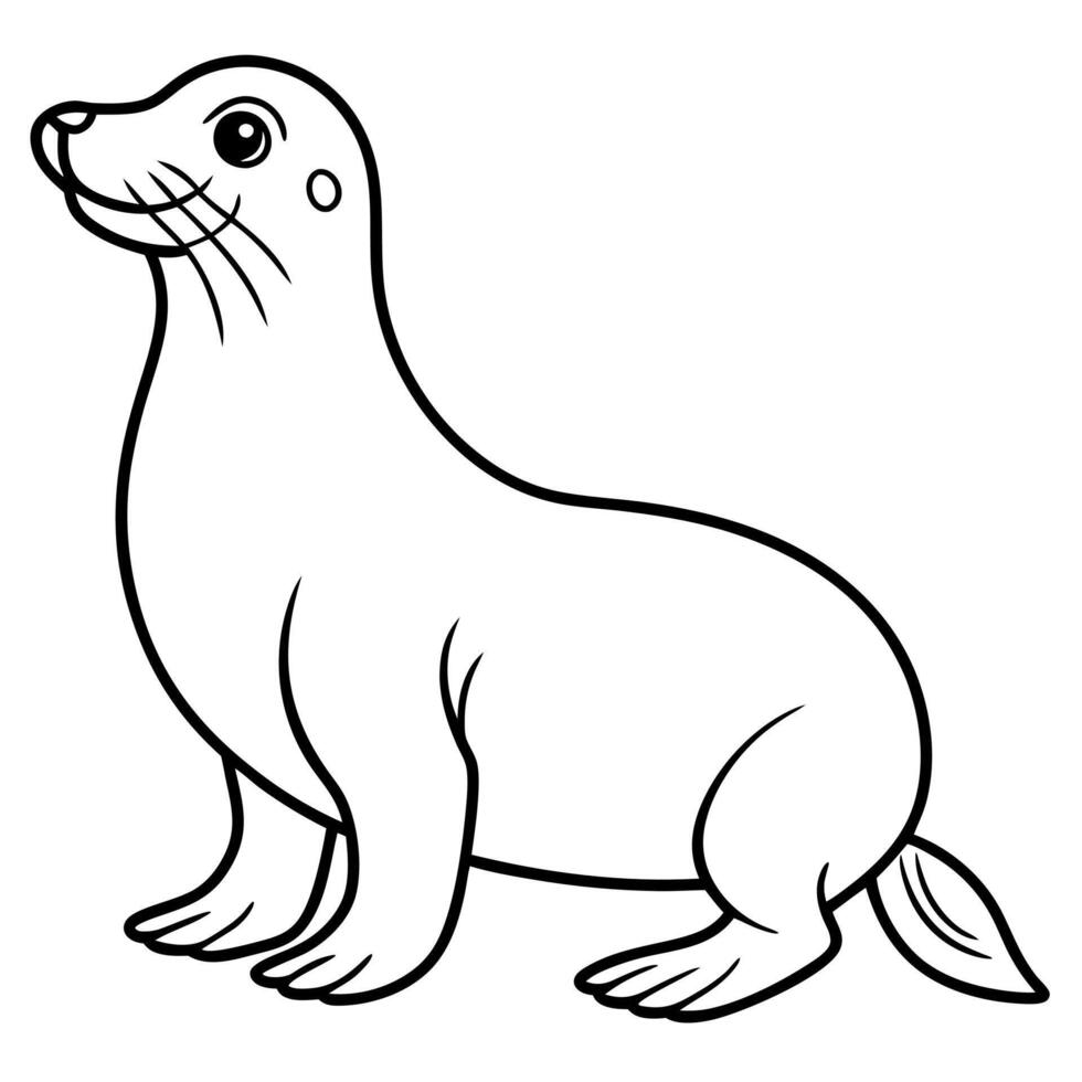 Galapagos Fur Seal stands icon vector