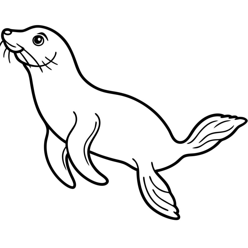 Galapagos Fur Seal jumps icon vector