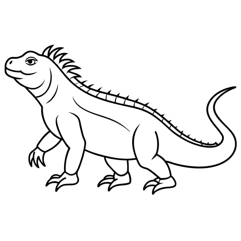 Galapagos Marine Iguana walks icon vector