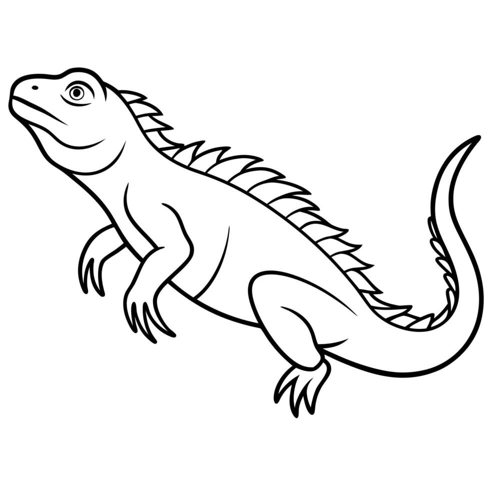 Galapagos Marine Iguana flies icon vector