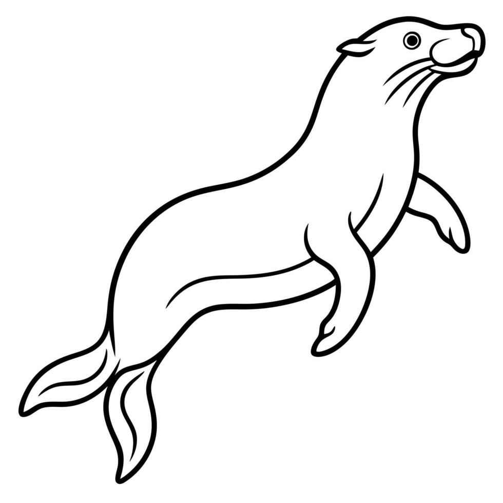 Galapagos Sea Lion jumps icon vector
