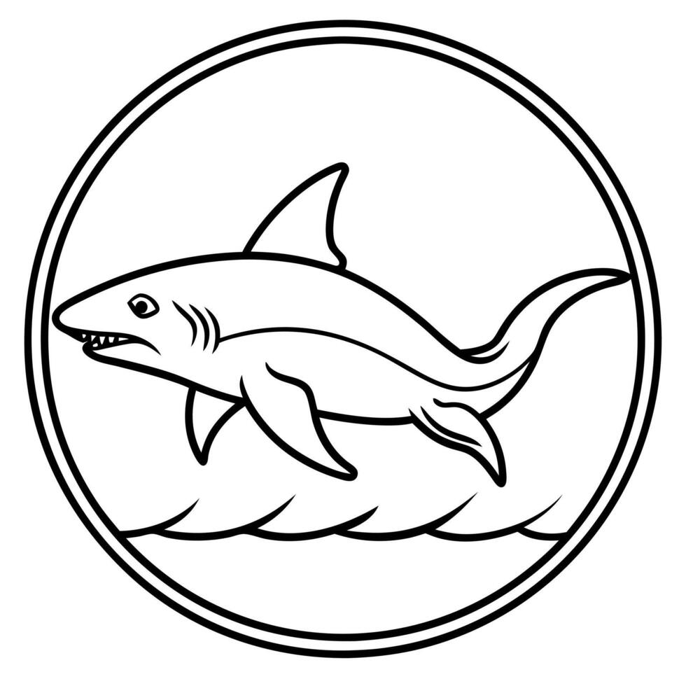 Galapagos Shark fish jumps icon vector