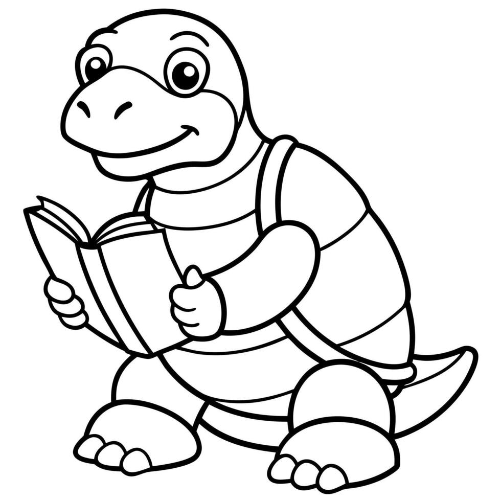 Galapagos Tortoise turtle reading icon vector