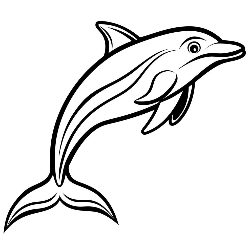 Galapagos Whale fish jumps icon vector