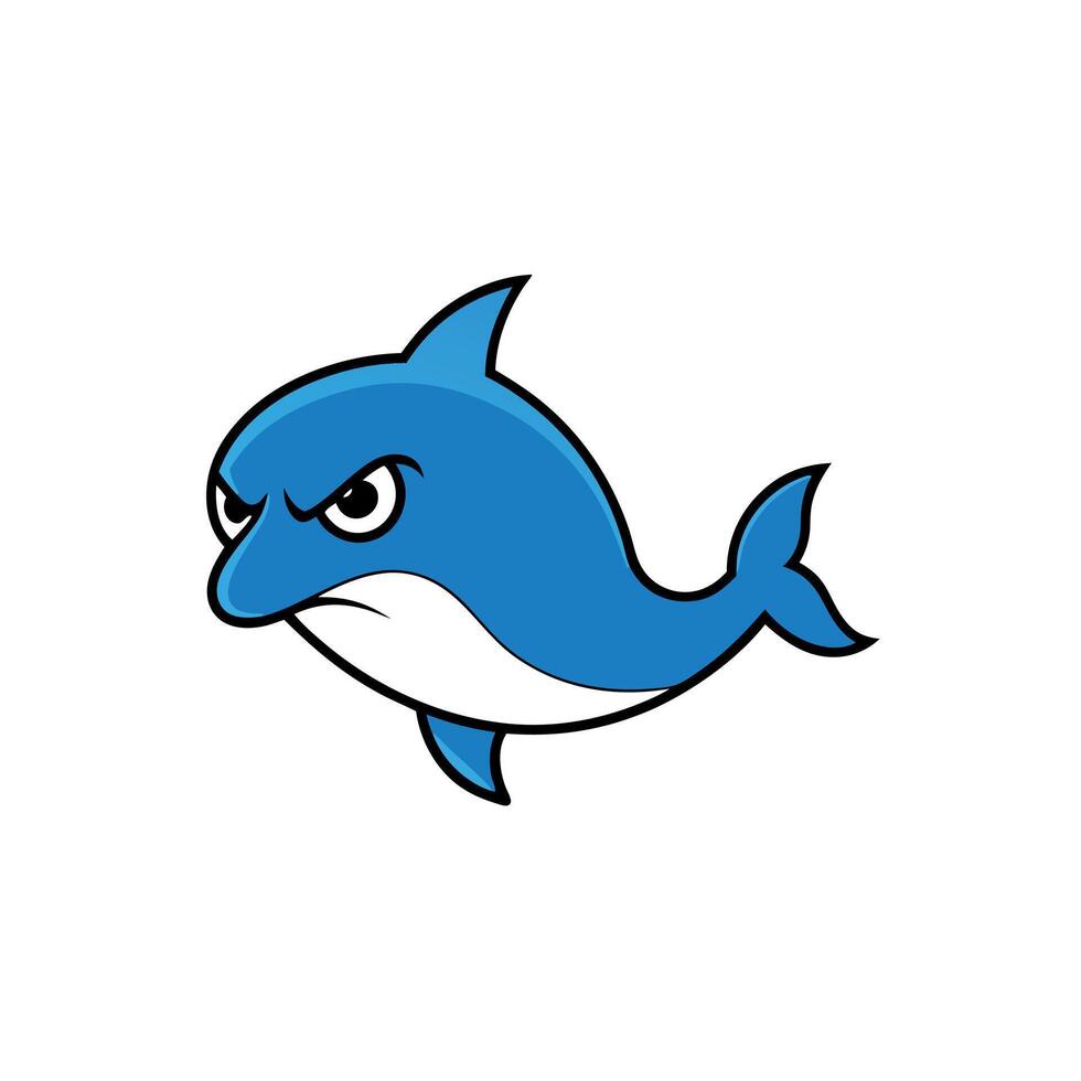 Galapagos Whale fish angry icon vector