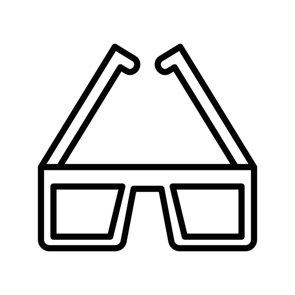3D glasses icon linear logo mark in black and white vector