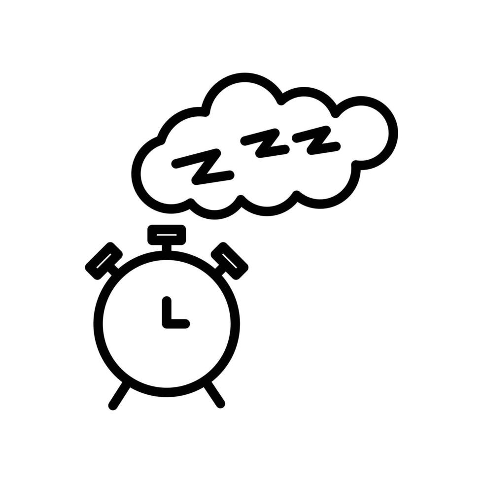 Alarm snooze icon linear logo mark in black and white vector