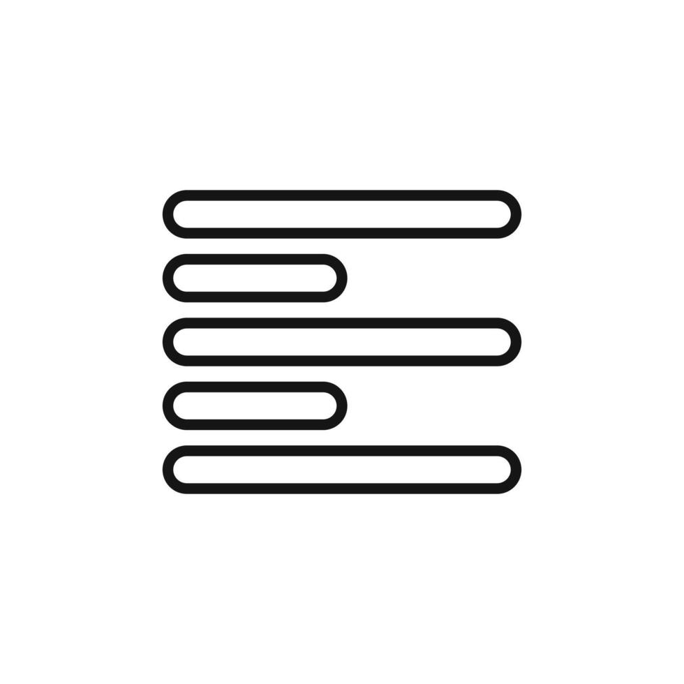 Alignment icon outline collection in black vector
