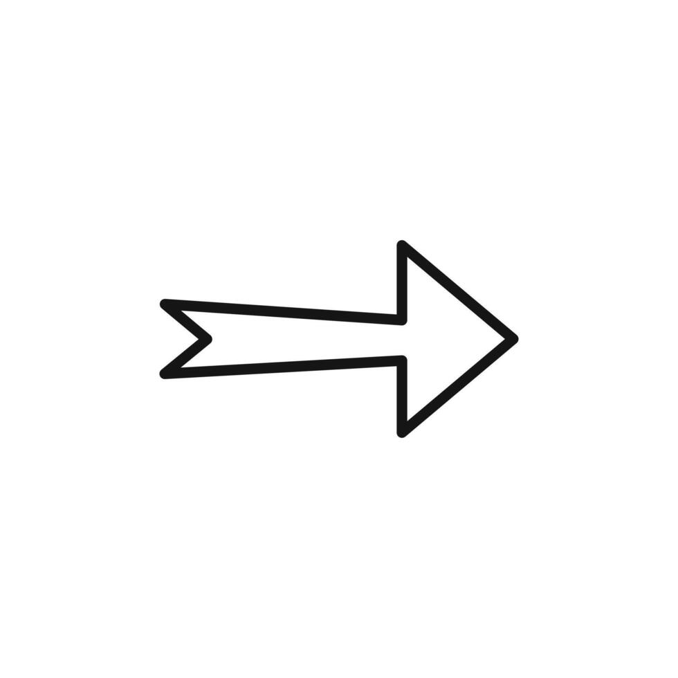 Arrow icon outline collection in black vector