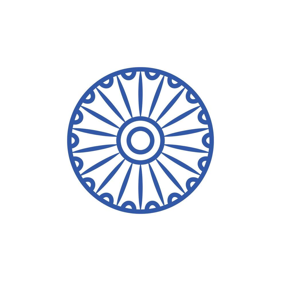 Ashoka Wheel icon outline collection in black vector