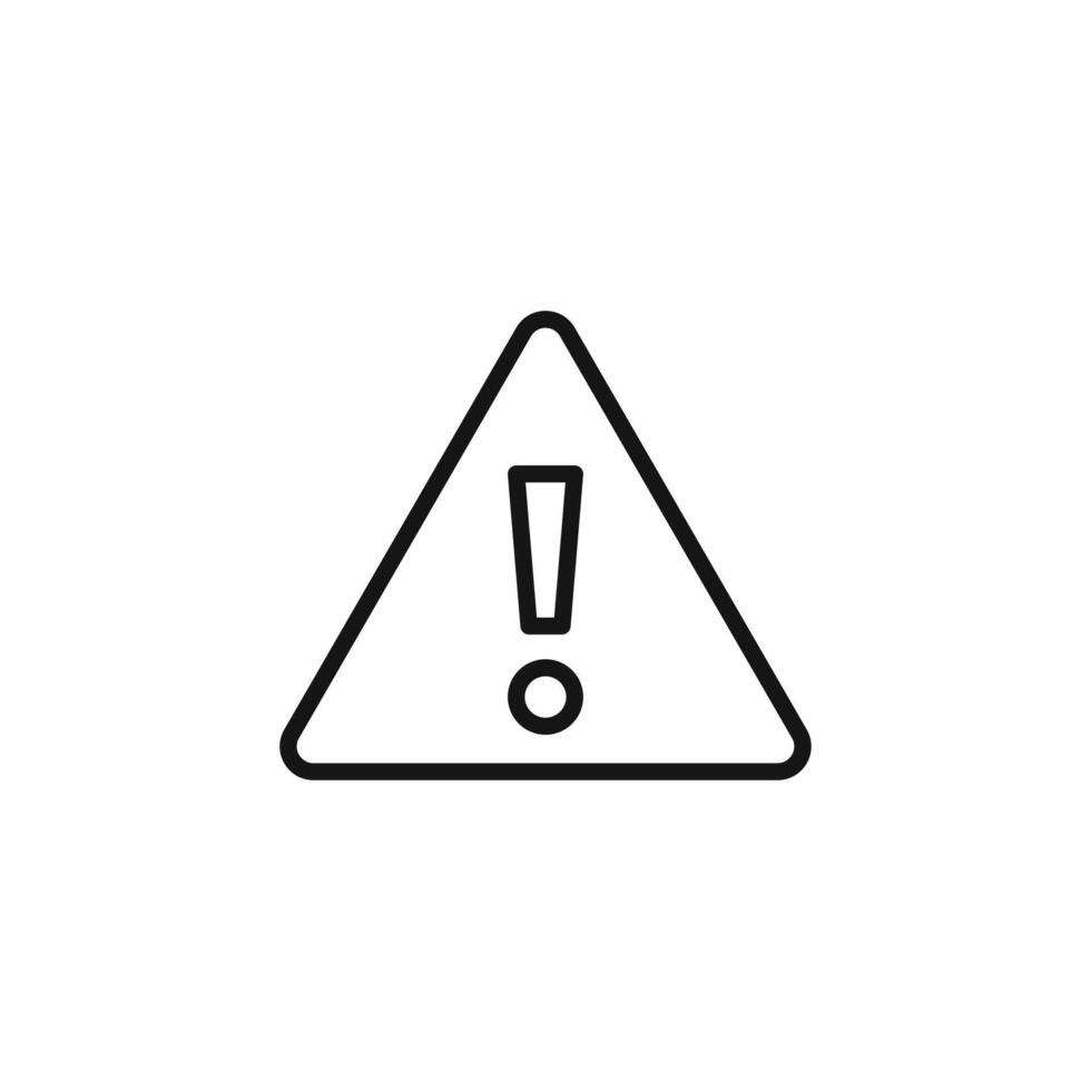 Attention Warning sign icon outline collection in black vector