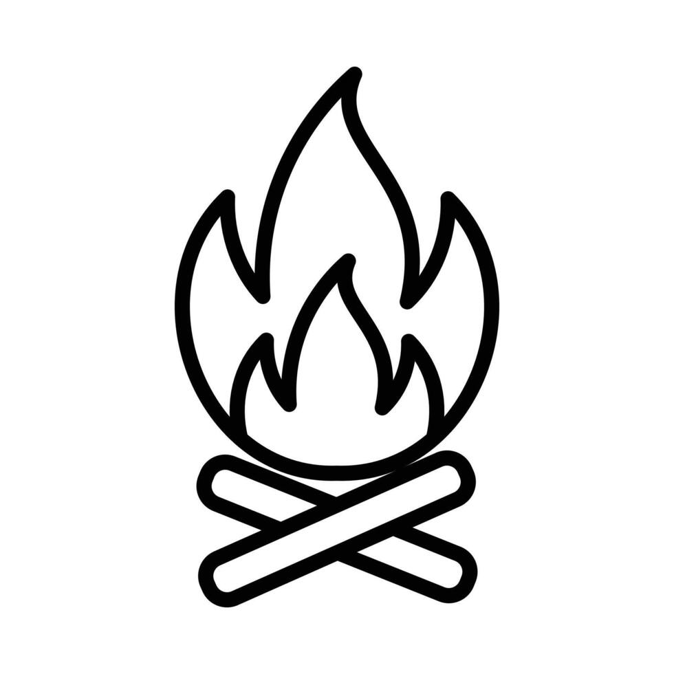 Campfire icon outline collection in black vector