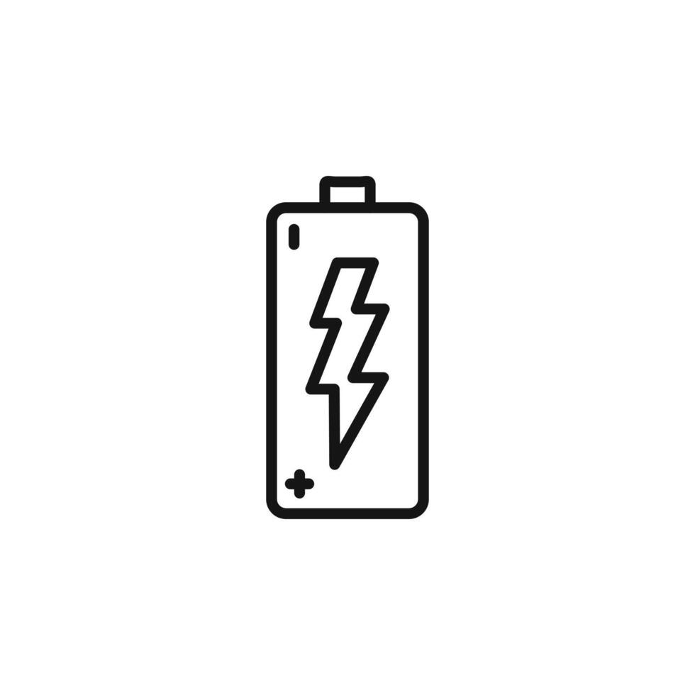 Charging battery icon outline collection in black vector