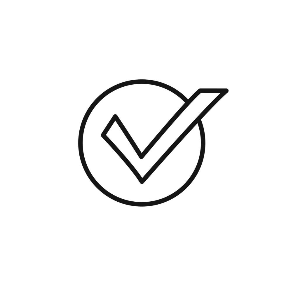 Check sign icon outline collection in black vector