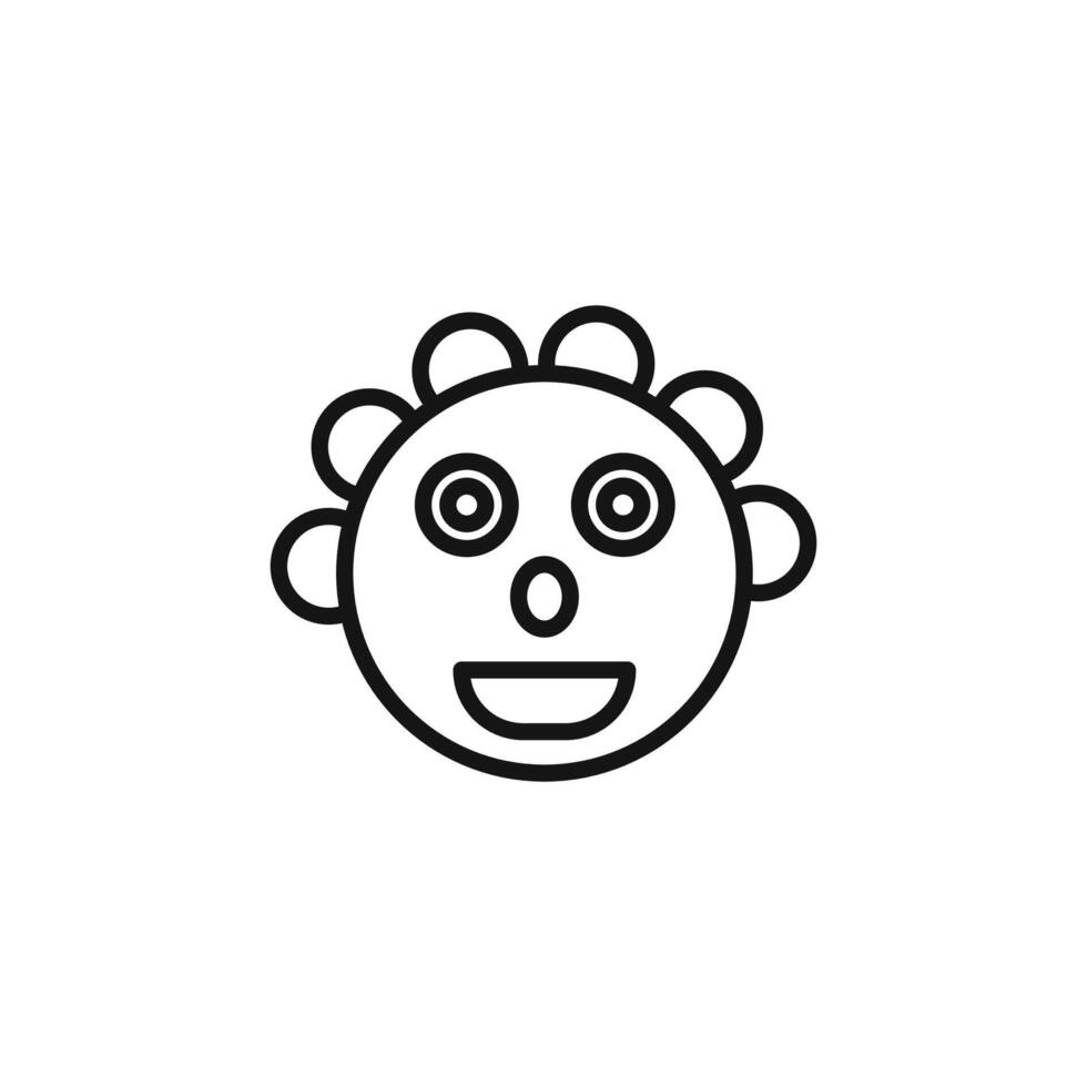 Clown head icon outline collection in black vector