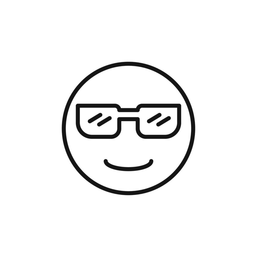 Cool Emoji Icon outline collection in black vector
