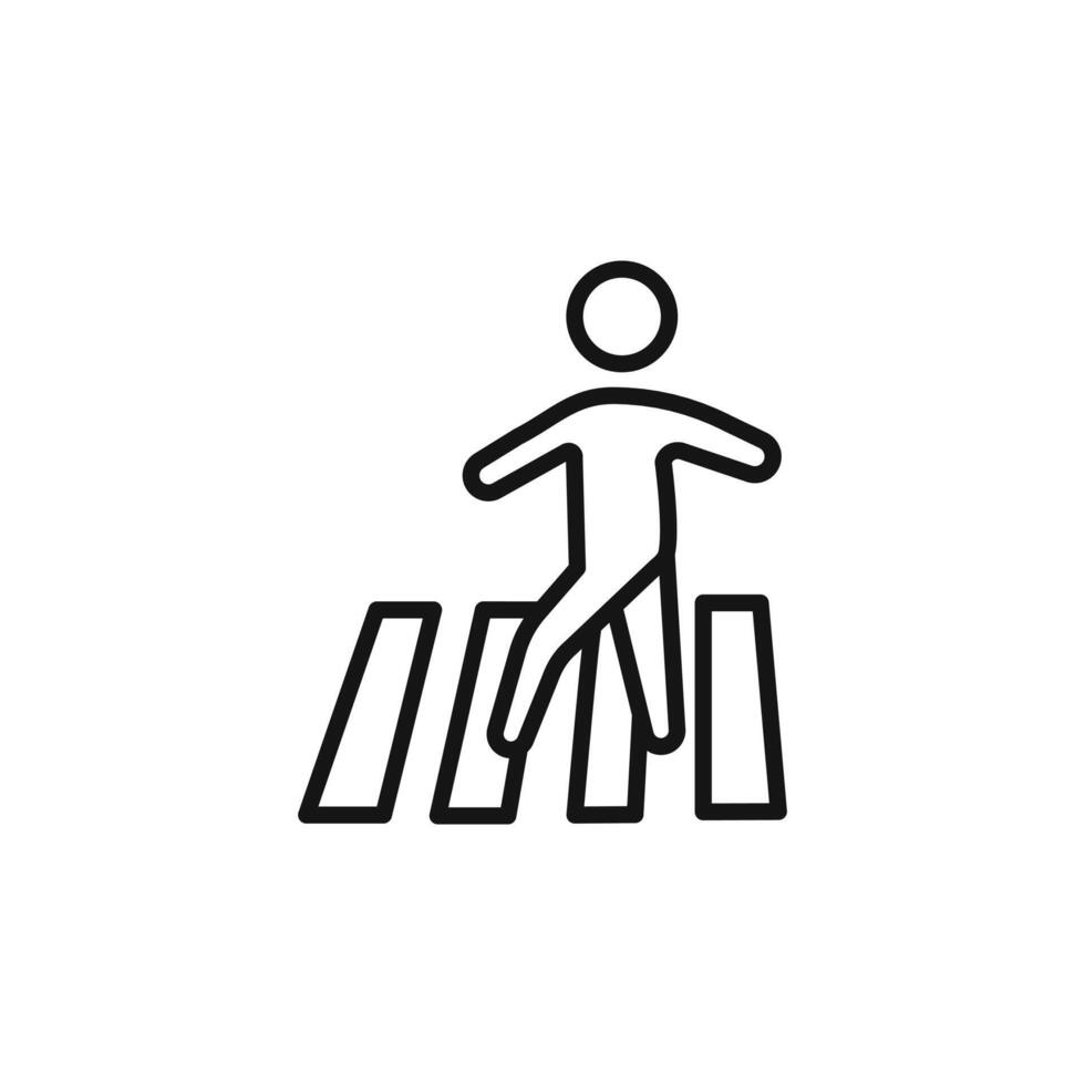 Crosswalk icon outline collection in black vector