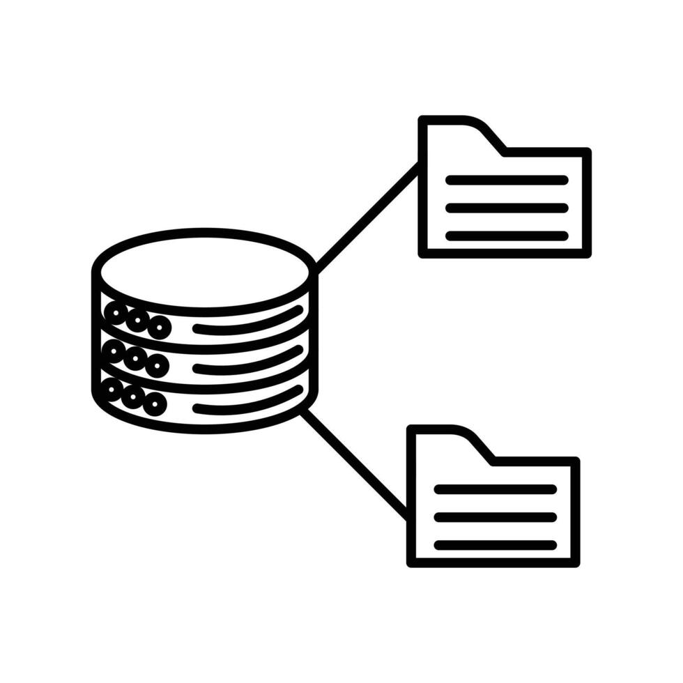 Data storage icon linear logo mark in black and white vector