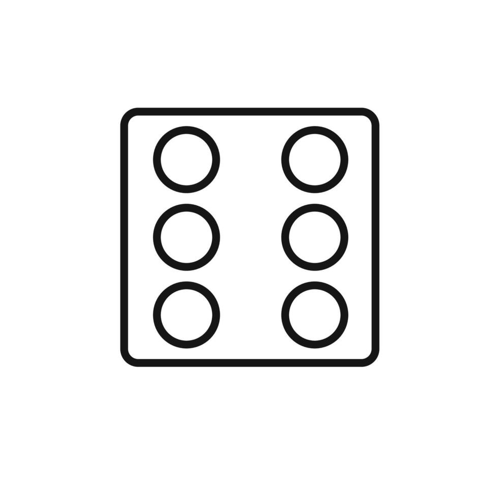 Dice Six Icon outline collection in black vector
