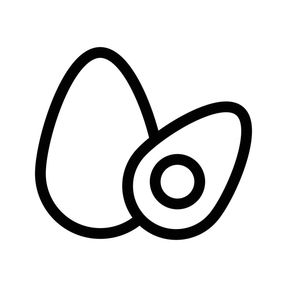 Egg icon linear logo mark in black and white vector