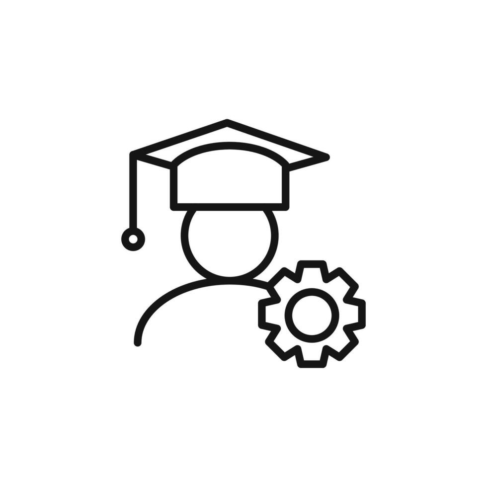 Engineering education icon outline collection in black vector
