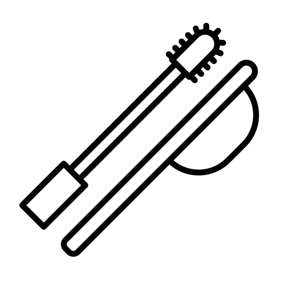 Eyebrow brush icon linear logo mark in black and white vector