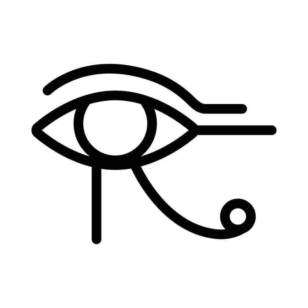 Eye of Horus Egypt Deity icon linear logo mark in black and white vector
