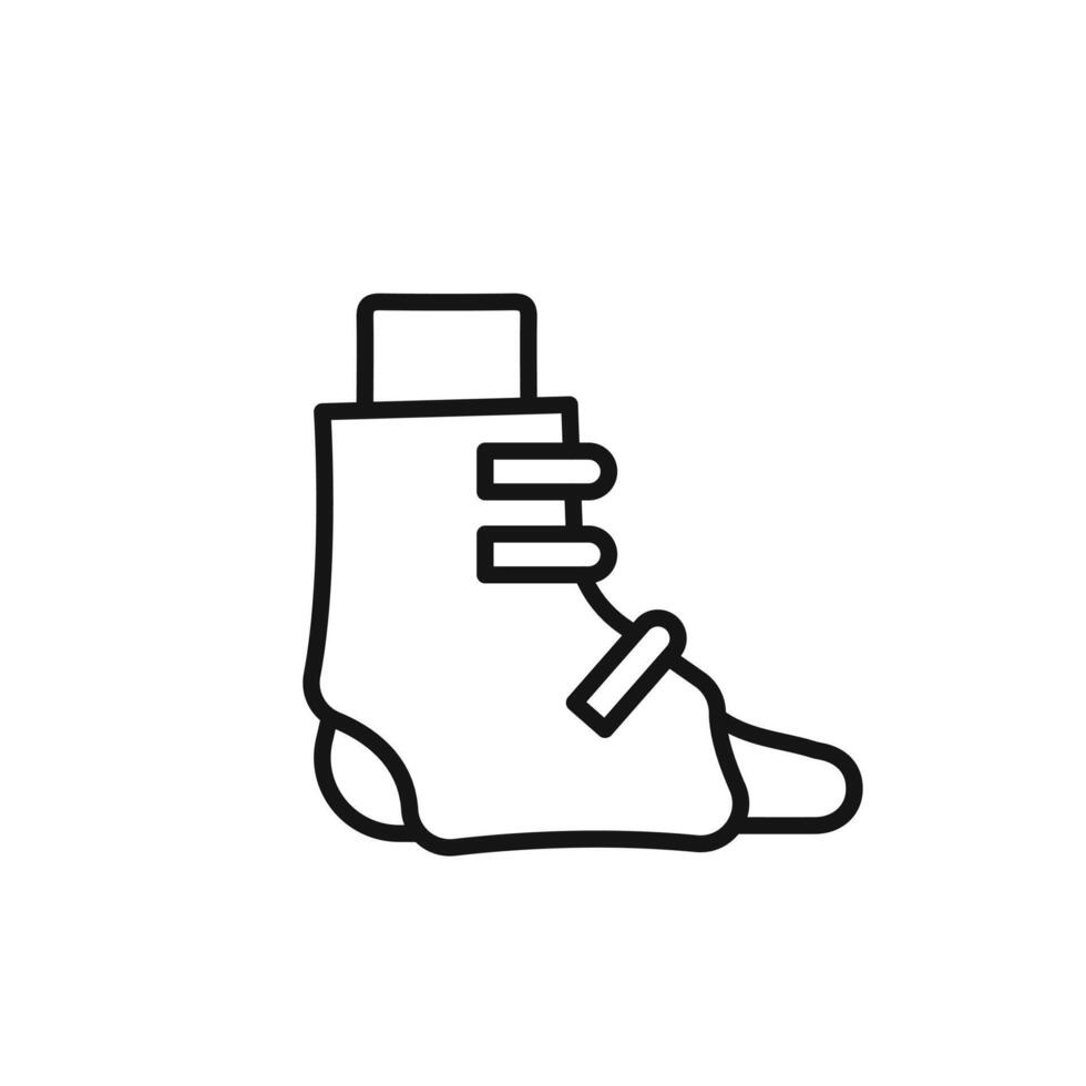 Foot splint icon outline collection in black vector