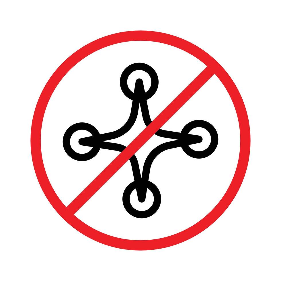 Forbidden Copter icon linear logo mark in black and white vector