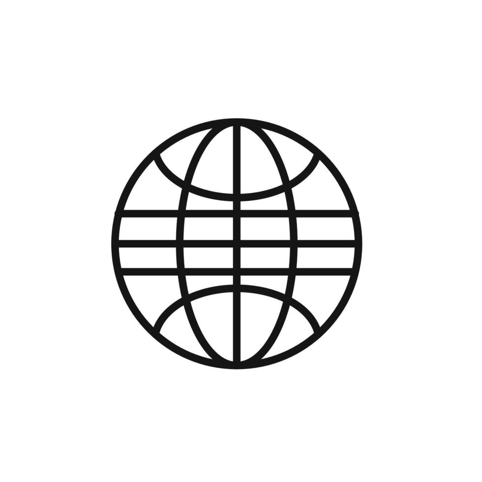 Globe icon outline collection in black vector