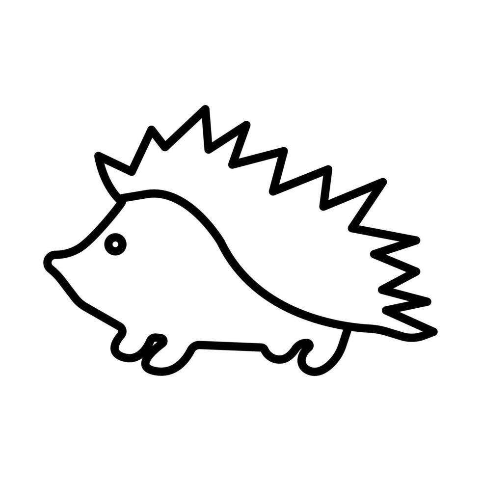 Hegdehog icon linear logo mark in black and white vector
