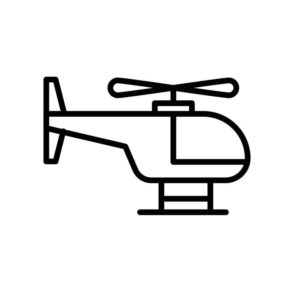 Helicopter icon linear logo mark in black and white vector