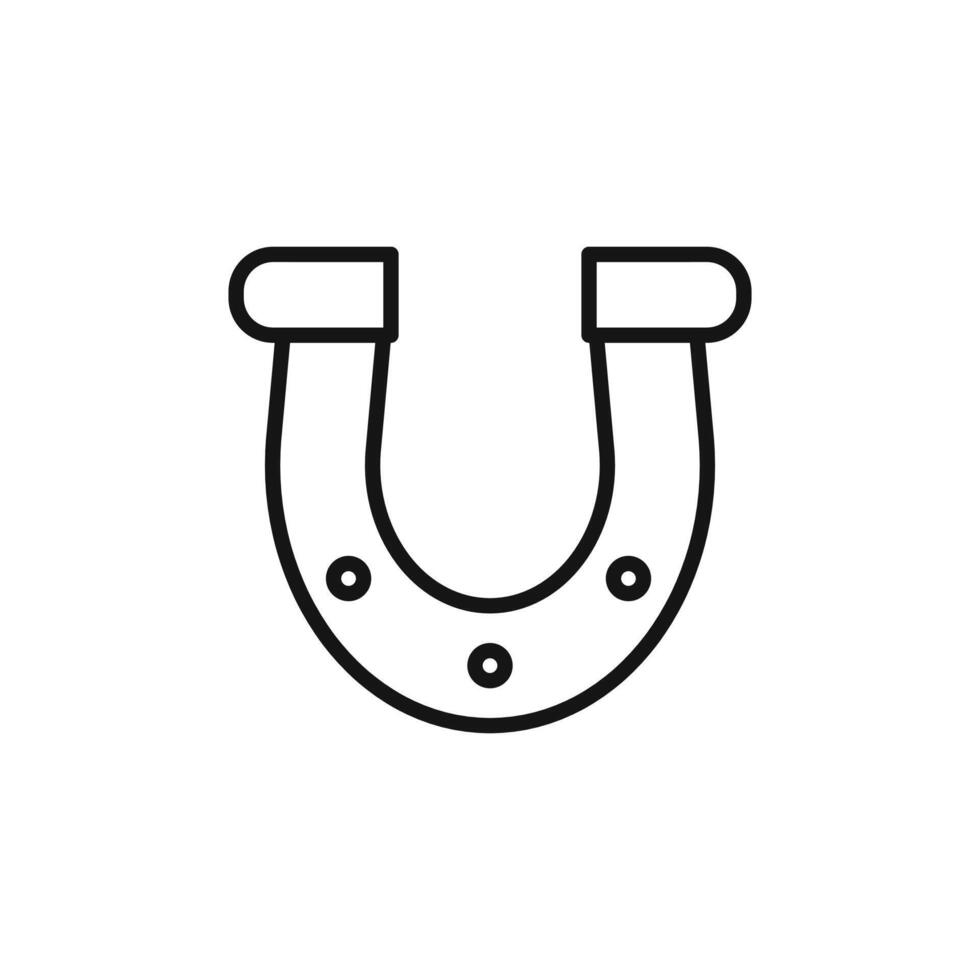 Horseshoe icon outline collection in black vector