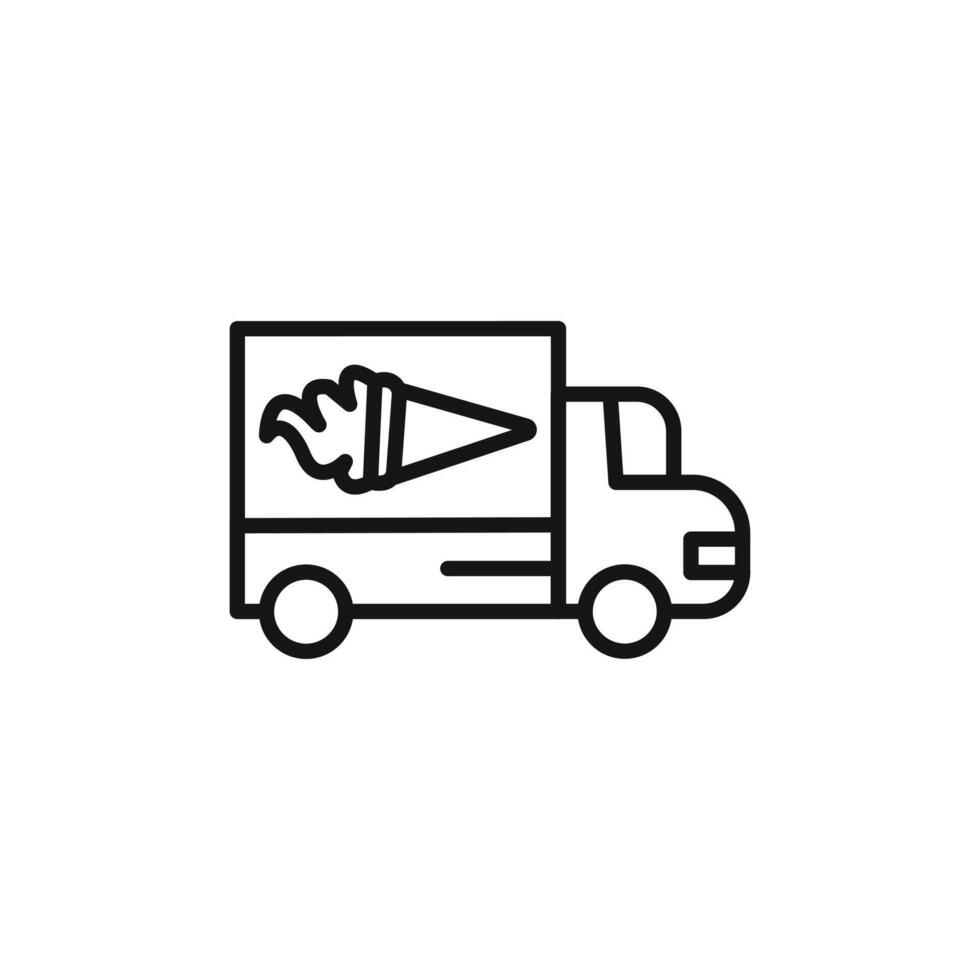 Ice cream van icon outline collection in black vector