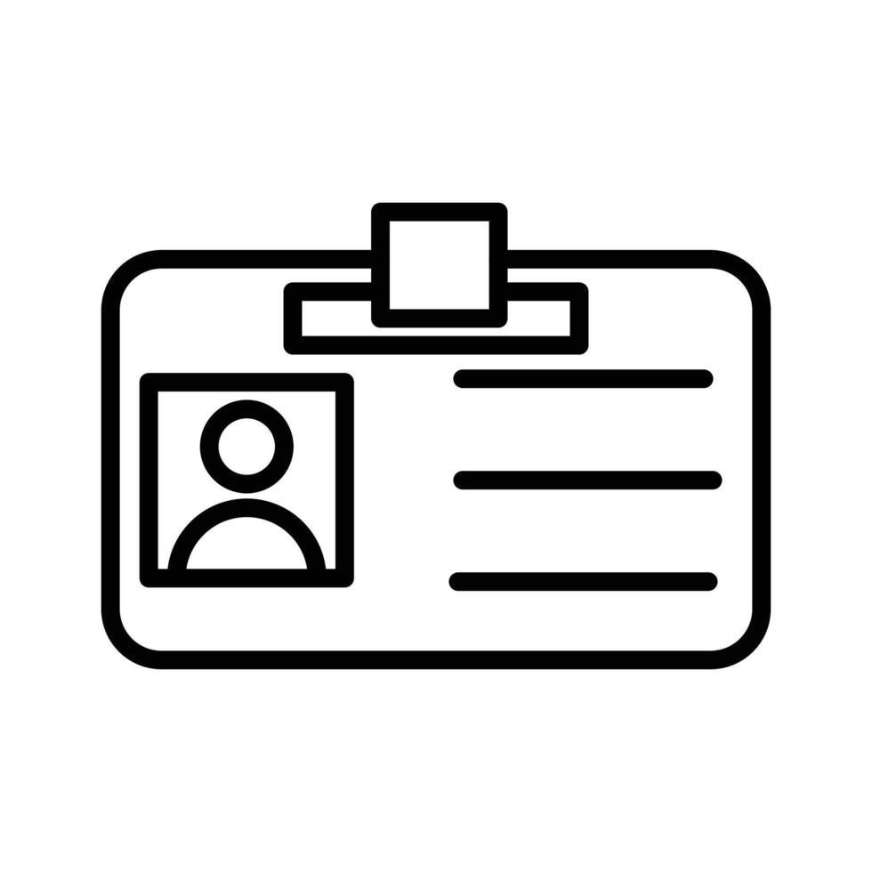 Id card icon linear logo mark in black and white vector