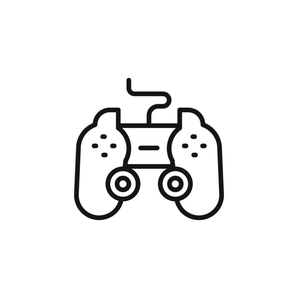 Joystick icon outline collection in black vector