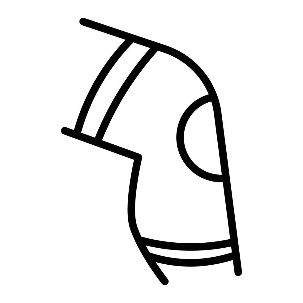 Knee Orthopedic Brace icon linear logo mark in black and white vector