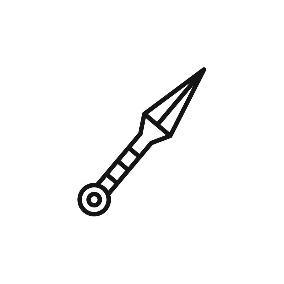 Kunai throwing knife icon outline collection in black vector