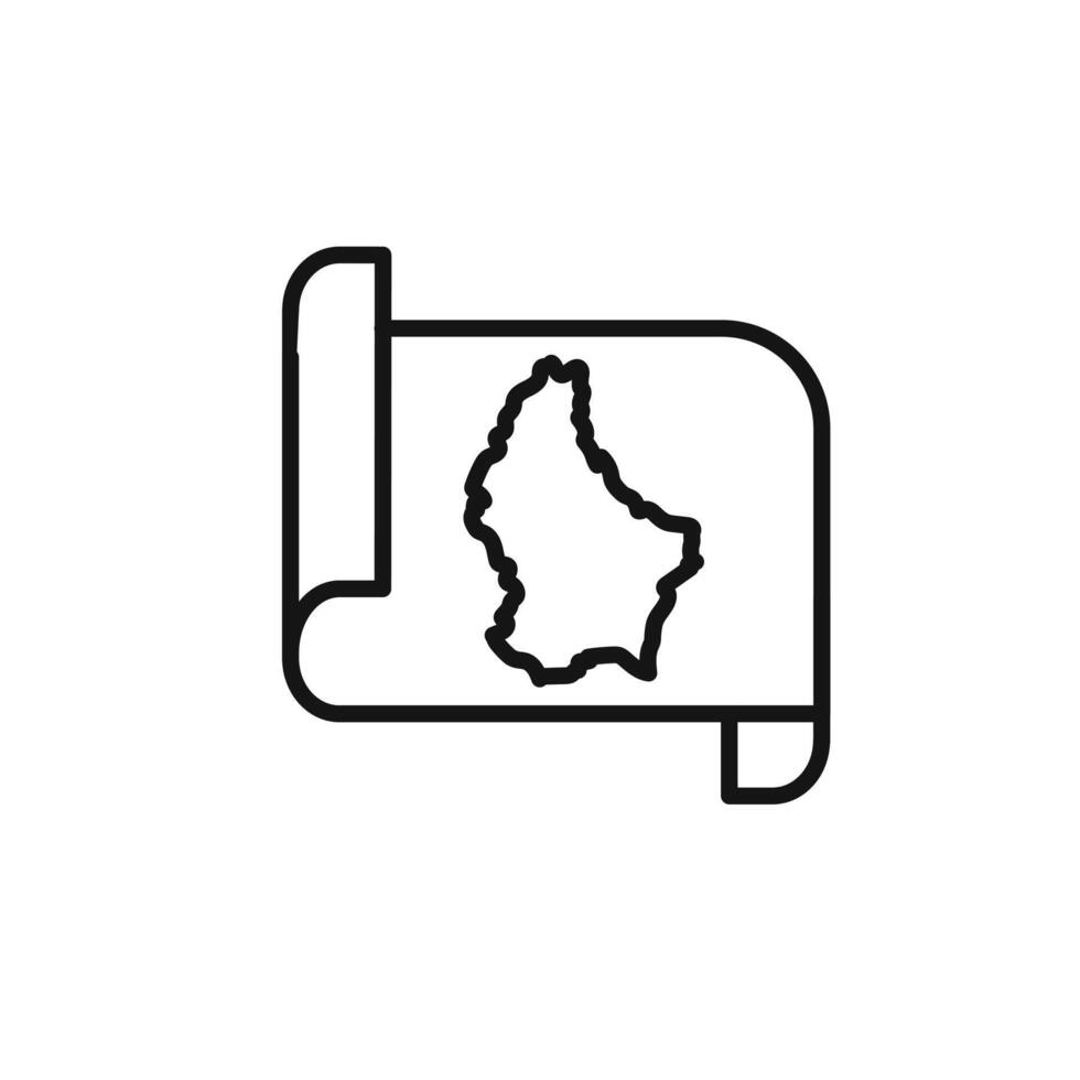 Luxembourg country map icon outline collection in black vector