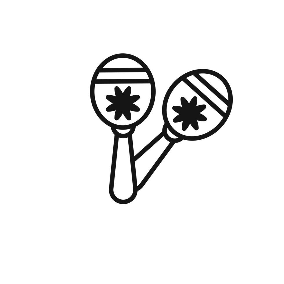 Maracas icon outline collection in black vector