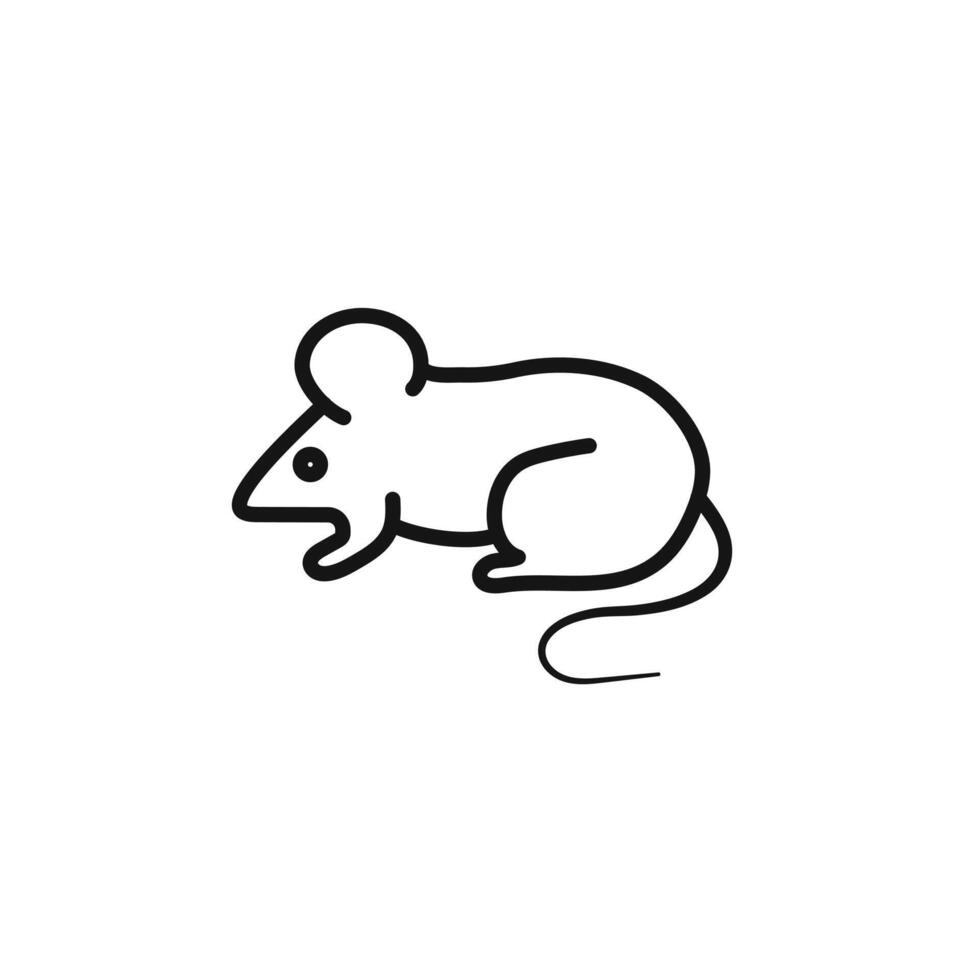 Mouse animal icon outline collection in black vector