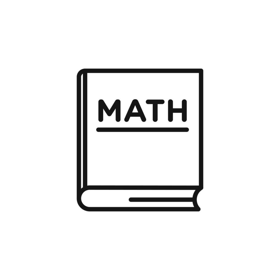 Maths book icon outline collection in black vector