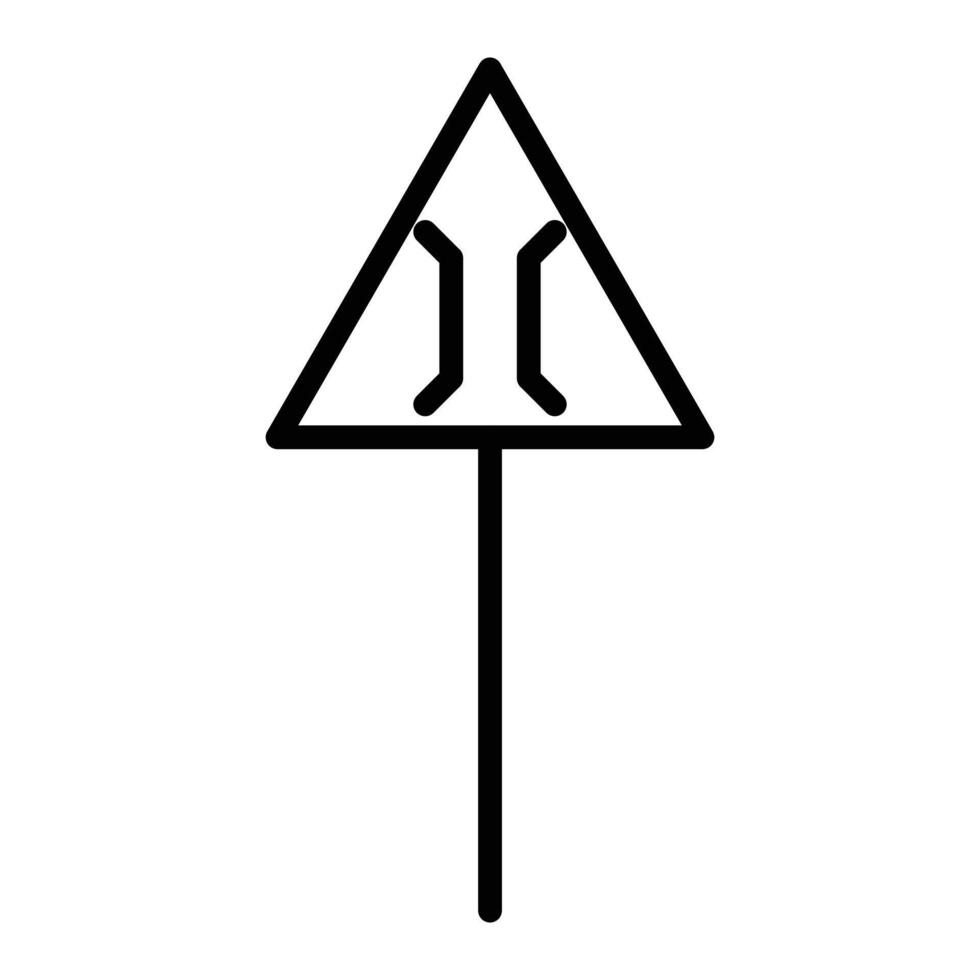 Narrow bridge ahead icon linear logo mark in black and white vector