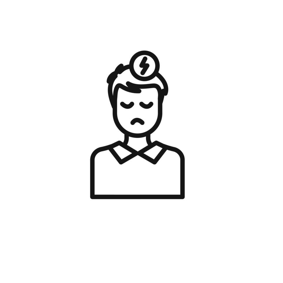 Nervous breakdown icon outline collection in black vector