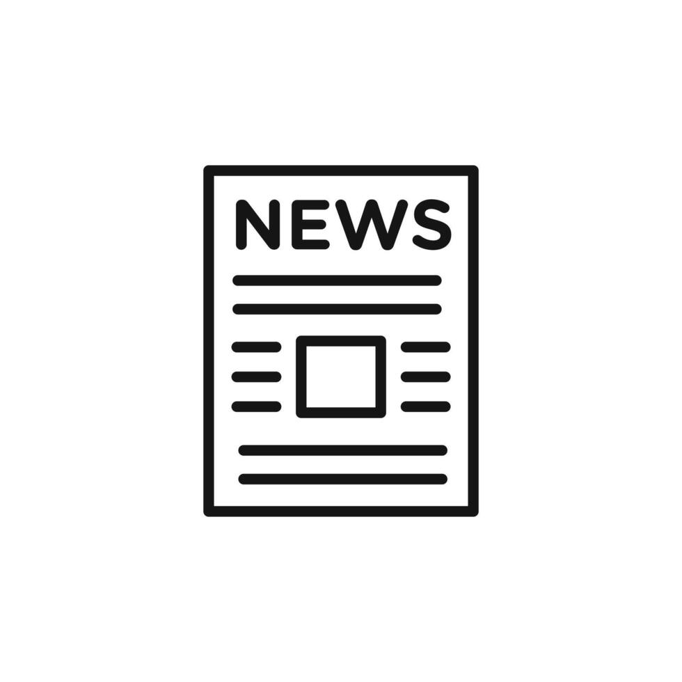Newspaper icon outline collection in black vector