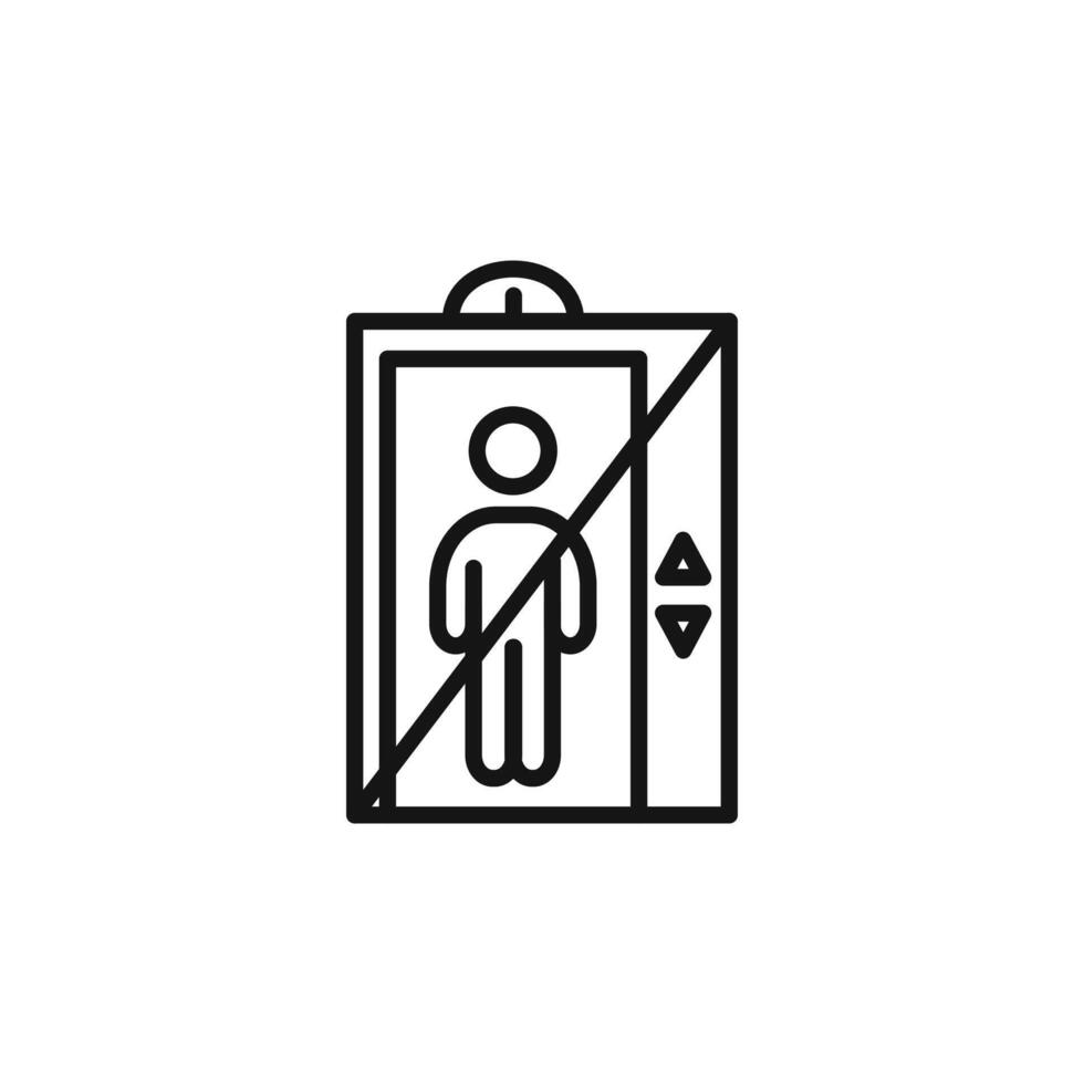 No Elevator Sign icon outline collection in black vector