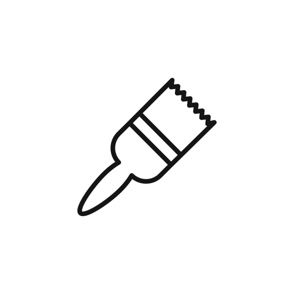 Paint brush icon outline collection in black vector