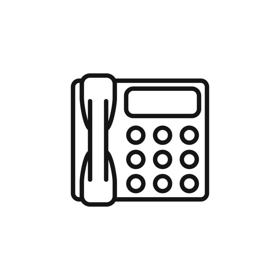 Office Phone icon outline collection in black vector
