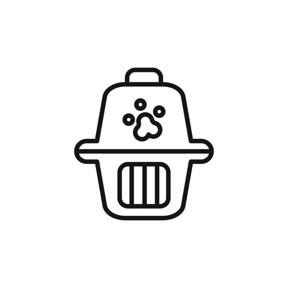 Pet cage icon outline collection in black vector
