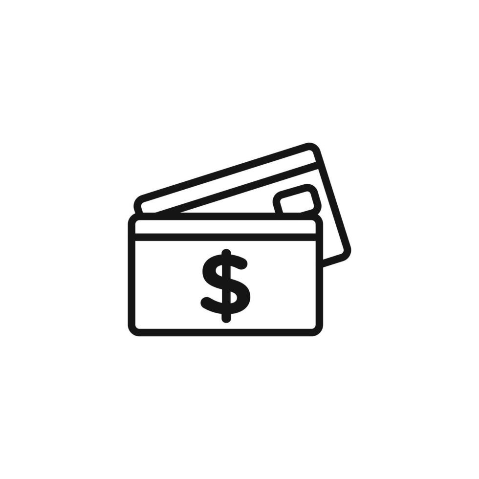 Payment method icon outline collection in black vector